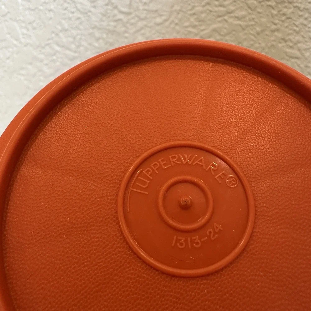 Tupperware Vintage Coffee Cup Mug Lids / Coaster Lot 3 #1313 Green Orange Brown
